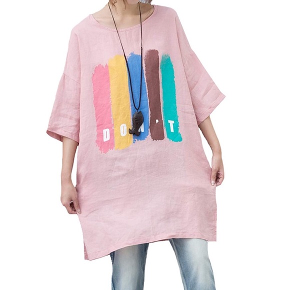 Beauty Style Fashion Tops - Trendy Pink Tunic Tee
